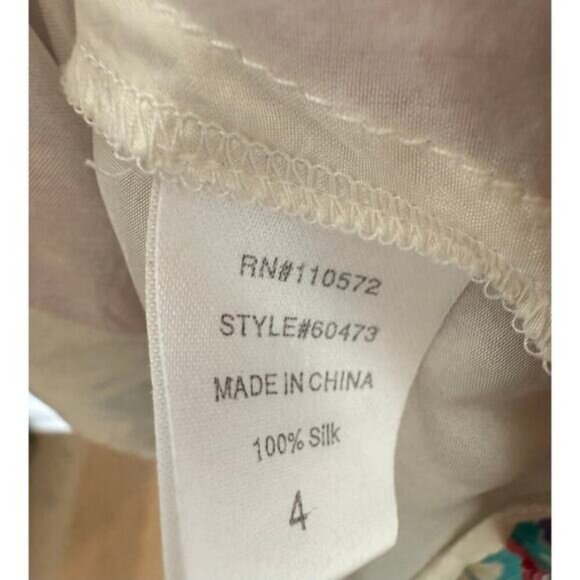 Twelfth Street by Cynthia Vincent Floral Mini Dress Zip Up Ruffle 100% Silk 4 - Picture 3 of 8